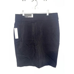 Black stretchy pencil skirt with slit Size 10 #0223